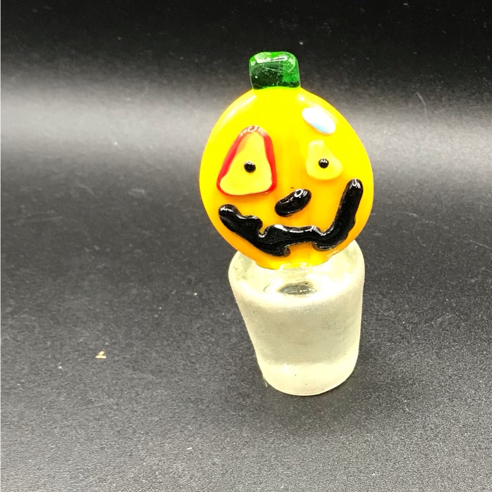 Fused Glass Pumpkin Halloween Bottle Stopper Art Glass Halloween Decor